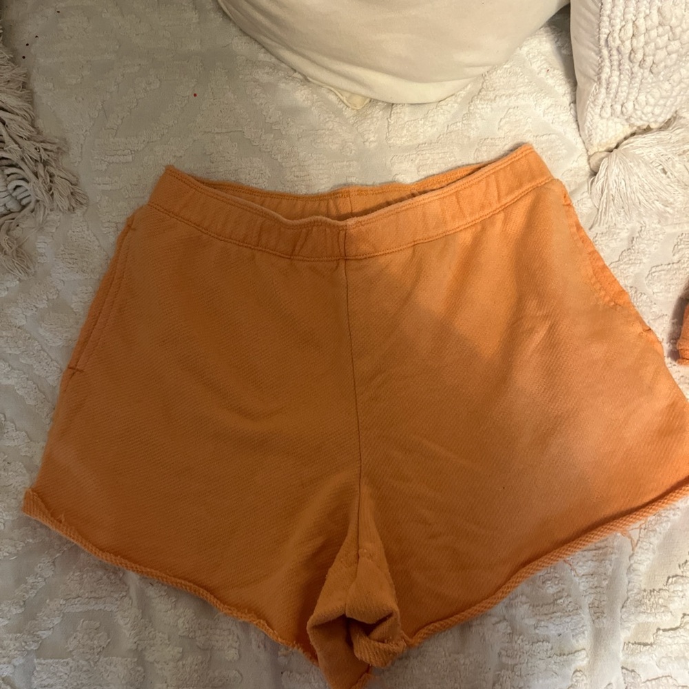 Aerie Orange Athletic Shorts High-Waisted Lightweight